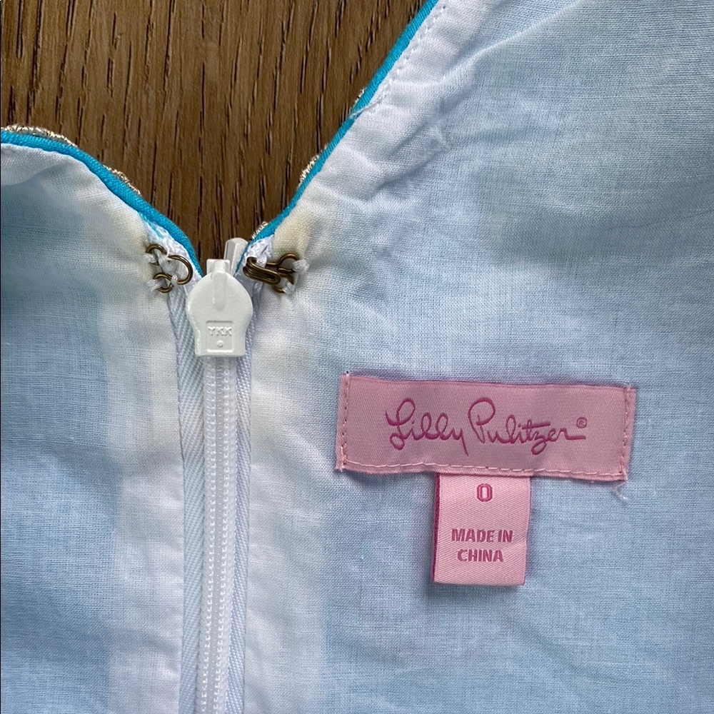 Lilly Pulitzer | Turquoise Blue Bentley Classic Shift Dress - Picture 2 of 3